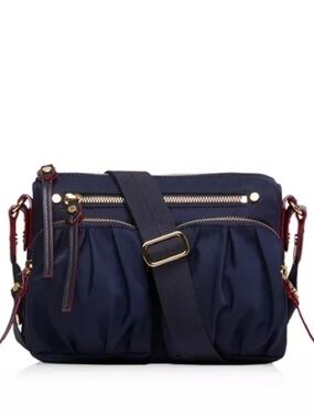 MZ Wallace Paige Navy Dawn Nylon Crossbody with Interior pouch
